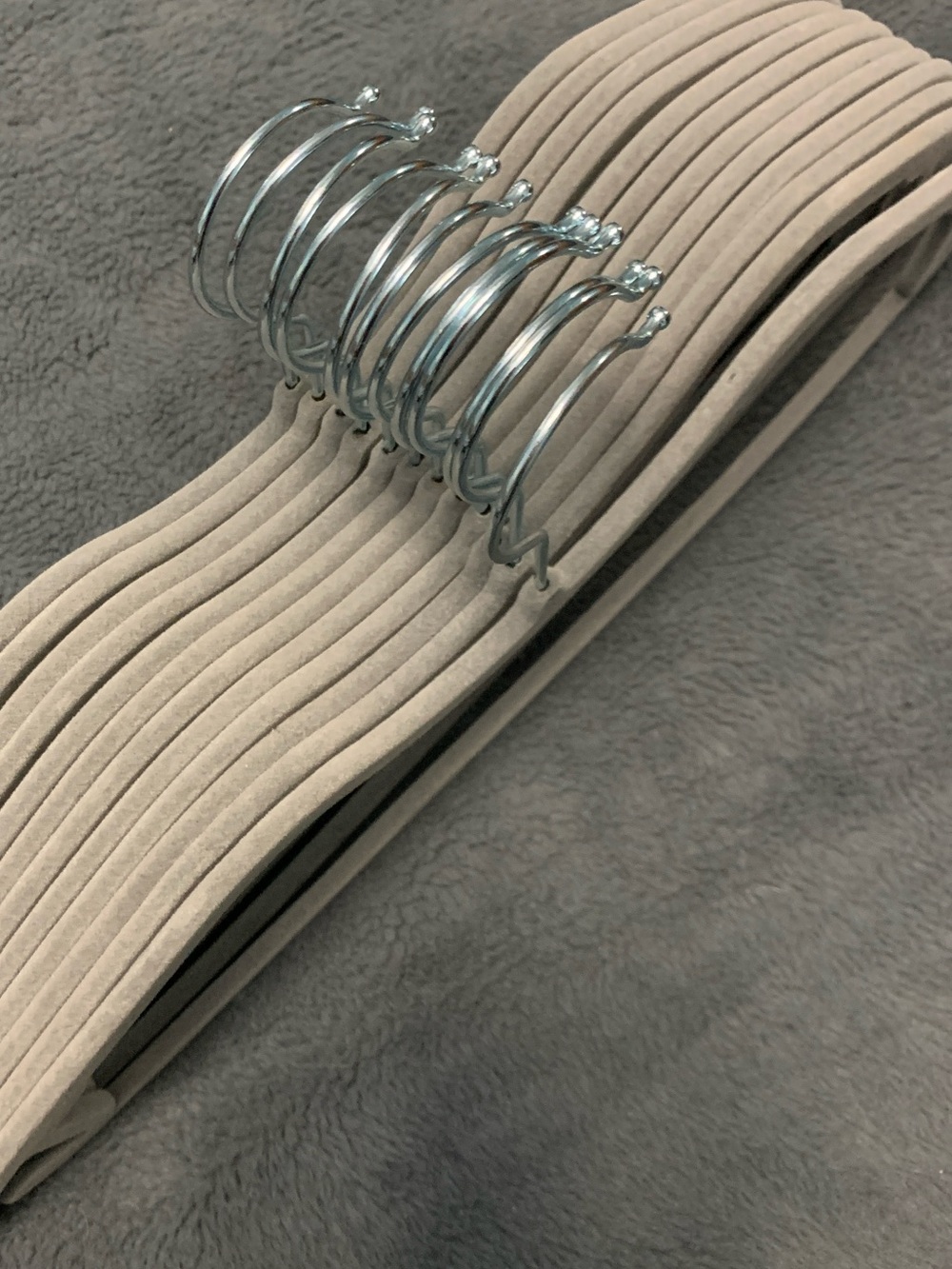 Gray Velvet Non-Slip Suit Hangers - 12 Pack